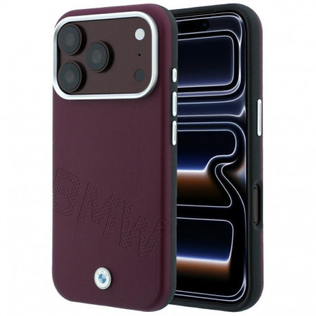 BMW BMW Sign Inclined Deboss Letters MagSafe case for iPhone 17 Pro Max / 18 Pro Max - burgundy