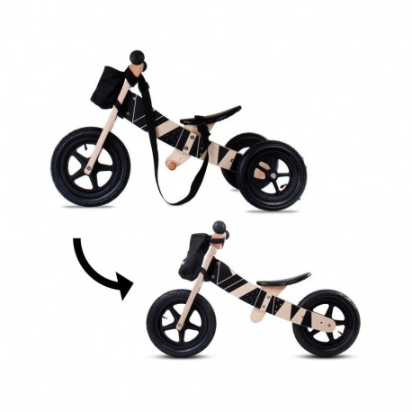 Twist Plus puidust jooksuratas Samoa Edition 2in1 2-aastasele, must
