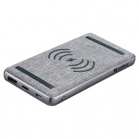 "Sandberg 420-61 Wireless Powerbank 10000mAh 20W QC3.0 USB-A/USB-C Grau"