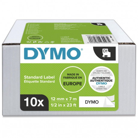 "1x10 Dymo D1 Schriftband 12mmx7m schwarz auf wei"