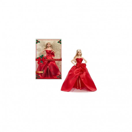 Barbie Signature 2026 Holiday Fashion Doll, Seasonal Collector, Blonde with Red Gown with Bow Detail
