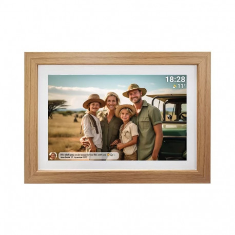 Denver photo frame with FRAMEO 10.1" 16GB light wood