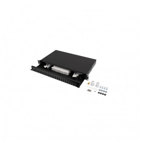 LANBERG kiudoptiline jaotuspaneel 24XSC DUPLEX / 24XLC QUAD RACK 19" 1U koos tarvikutega, must