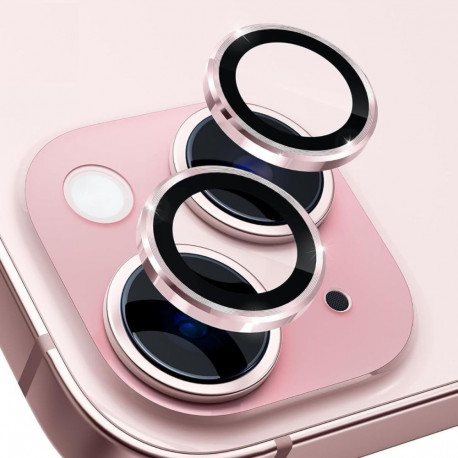 Kaamera kaitseklaas Hoco iPhone 15/15 Plus 3D Eagle, metall, heleroosa