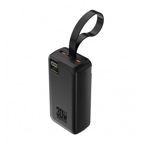 Wozinsky W8-W 30000 mAh 30W Powerbank 2x USB-A and USB-C with Flashlight - Black