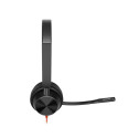 POLY stereo-peakomplekt 3320 Microsoft Teamsi sertifikaadiga USB-C, USB-C/A-adapter, must