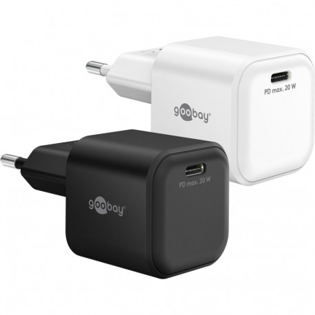 Goobay 20 W USB-C PD GaN Nano must kiirlaadija