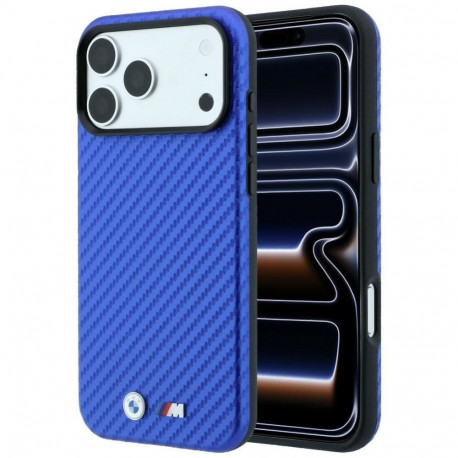 BMW BMW M Carbon Metal Logo MagSafe Case for iPhone 17 Pro Max / 18 Pro Max - Blue