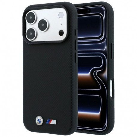 BMW BMW M Quadrille Kevlar Metal Logo MagSafe Case for iPhone 17 Pro / 18 Pro - Black