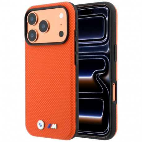 BMW BMW M Quadrille Kevlar Metal Logo MagSafe Case for iPhone 17 Pro Max / 18 Pro Max - Orange