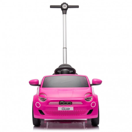 FIAT pealeistutav auto 500 kaheastmelise teleskoopkäepidemega esirataste juhtimiseks, roosa