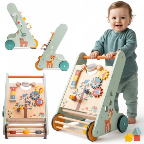 Pchacz jeździk dla dziecka drewniany chodzik interaktywny GIGANT XXL 48 cm