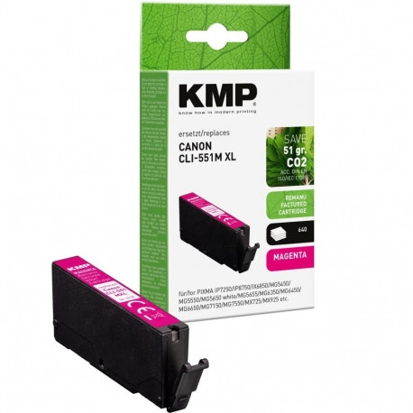 "KMP Tinte magenta ersetzt Canon CLI-551 M XL 6445B001"