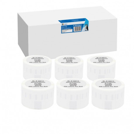 G&G etiketirullid etikettiprinteritele, DYMO S0722430/99014 asendus, 54,0x101,0mm, valge