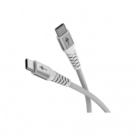 "Goobay USB-C (ST-ST) 1m Anschlusskabel Textilmantel Weiß"