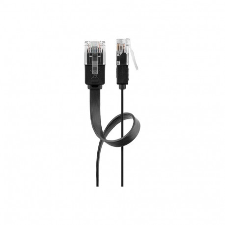 "Goobay Patchkabel RJ45 Stecker > RJ45 Stecker CAT.6 U/UTP (schwarz, 1 Meter, Flachkabel)"