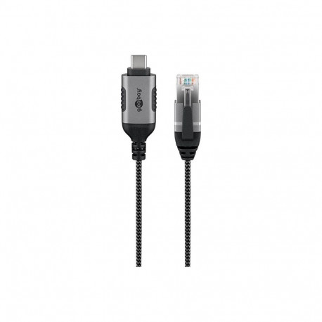 "Goobay Ethernet-Adapterkabel USB-C 3.2 Gen2 > RJ-45 (schwarz/grau, 3 Meter)"