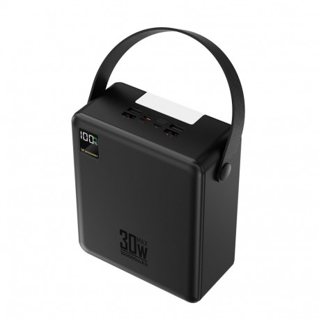Wozinsky Wozinsky W8-B 100000mAh 30W Powerbank 2xUSB-A and 2xUSB-C with Flashlight - Black