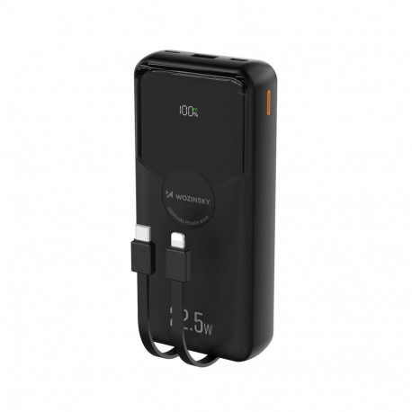 Wozinsky Wozinsky WFC-15B 20000mAh 22.5W PD20W Powerbank with Built-in Lightning and USB-C Cables - 