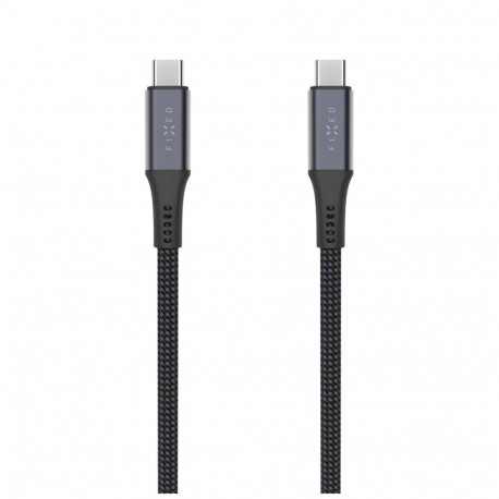fixed Braided Cable USB-C/USB-C, 2m, USB4 gen2 20Gbps, 4K 60Hz, 240W | FIXDBP-CC2-GR