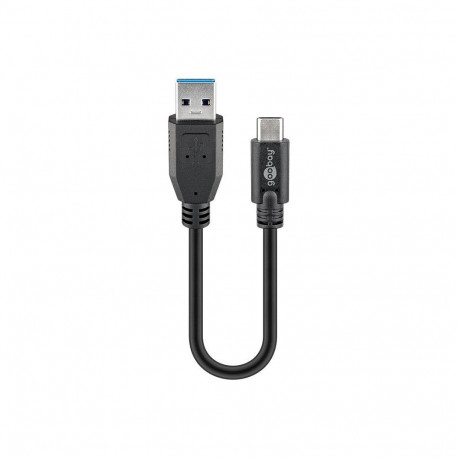 "Goobay USB 3.2 Gen 1 Kabel, USB-A Stecker > USB-C Stecker (schwarz, 15cm)"