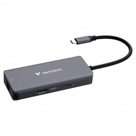 "D Verbatim USB-C Essentials Multi- Port Hub 6 Port with RJ45 32157"