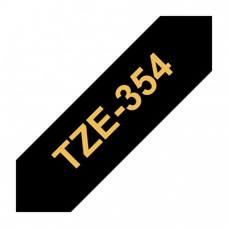 tekstiillint TZe-R354 24mm x 4m, mittekleepuv, kuldne mustal