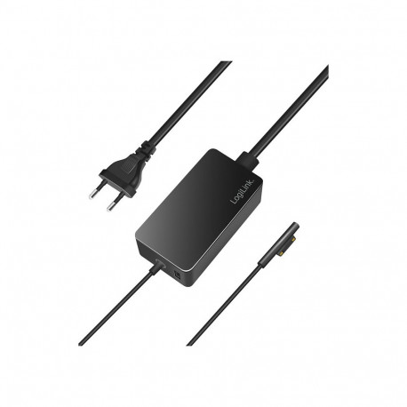 sülearvuti toiteadapter Surface Bookile 65W USB-pordiga, must