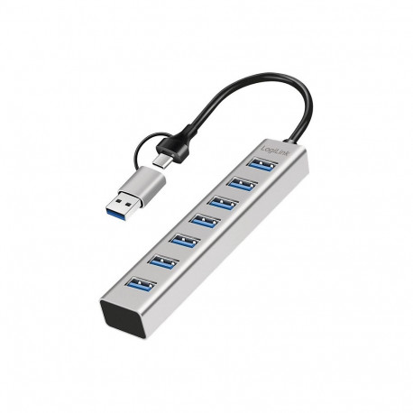 Logilink USB 3.0 jaotur, 7-port, USB-A, alumiiniumkorpus