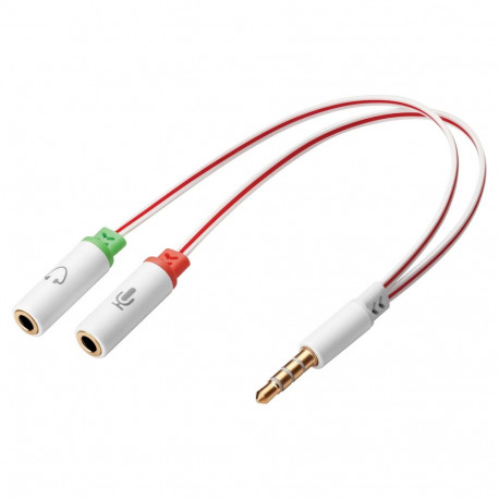 SANDBERG peakomplektiadapter Dual to Single, 2 MiniJacki PC-peakomplektist üheks kombineeritud MiniJ