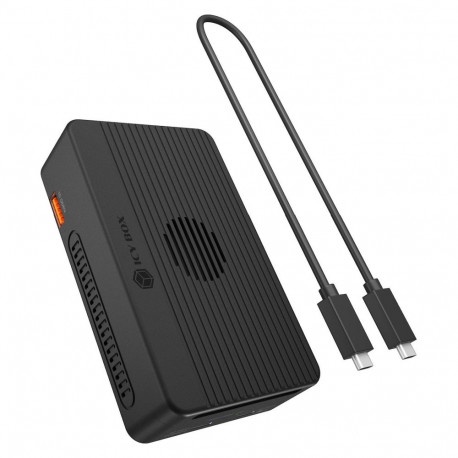 RAID-korpus 2× M.2 NVMe SSD-le koos dokkimisjaamaga, host 40Gbps, videoväljund 8K@30Hz, tarkvaraline