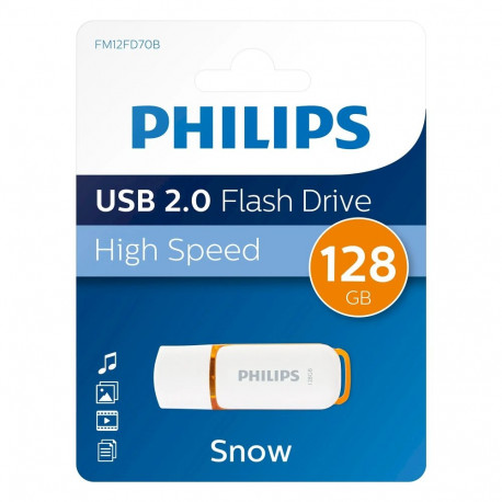 Philips FM12FD70B USB 2.0 Flash Drive 128GB Snow Edition (Orange)