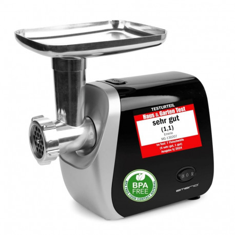 Emerio MG-130207 mincer 1300 W Black, Stainless steel