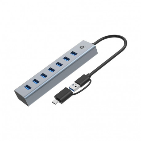 CONCEPTRONIC 7-Port Hub USB-A3.0/-C Adap.->7xA3.0 o.Netz. gr