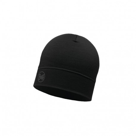 BUFF MERINO LIGHTWEIGHT BEANIE SOLID BLACK onesize cap Standard