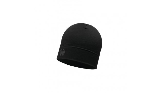 BUFF MERINO LIGHTWEIGHT BEANIE SOLID BLACK onesize cap Standard