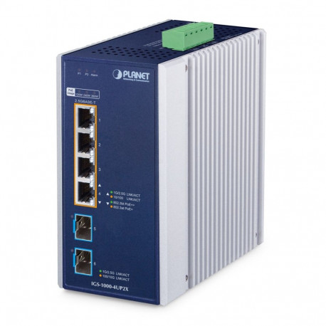 PLANET IGS-1000-4UP2X network switch 2.5G Ethernet (100/1000/2500) Power over Ethernet (PoE) Alumini