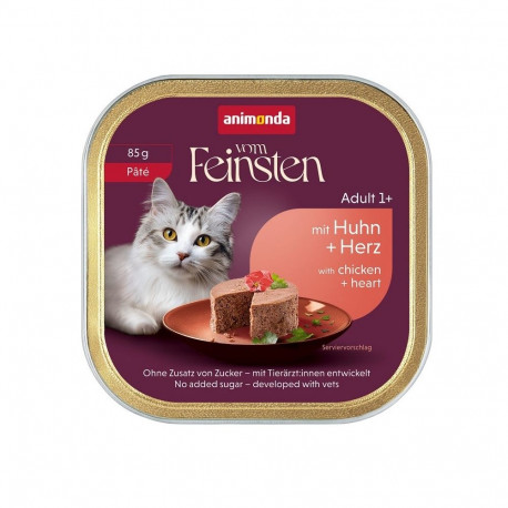 ANIMONDA märg kassitoit Vom Feinsten täiskasvanud kassidele, pasteet kana ja südametega, 85g