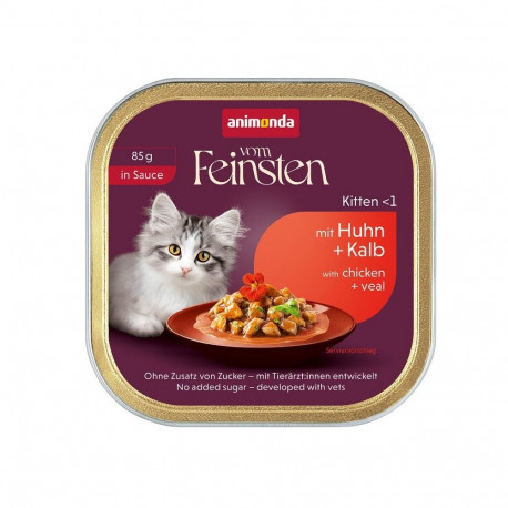 ANIMONDA märg kassitoit Vom Feinsten Kitten in Sauce, kana ja vasikaliha, 85g
