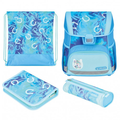 Herlitz Loop Plus Lucky Horse school bag set Girl Polyester Blue, Light Blue