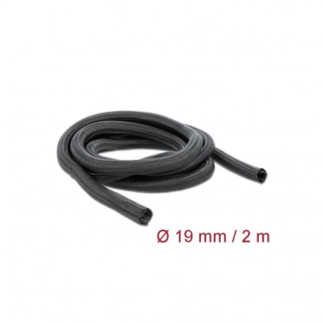 Kaablirüüs 19mm, must, 2.0m polüester, sukk, isesulguv