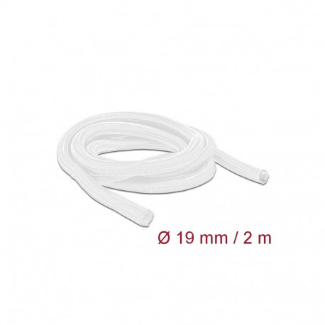 Kaablirüüs 19mm, valge, 2.0m polüester, sukk, isesulguv