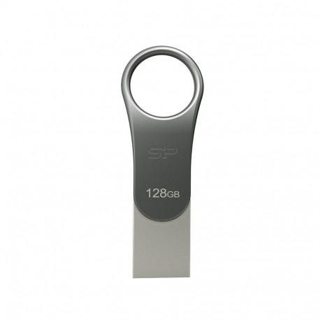 Silicon Power Mobile C80 USB flash drive 128 GB USB Type-A / USB Type-C 3.2 Gen 1 (3.1 Gen 1) Titani