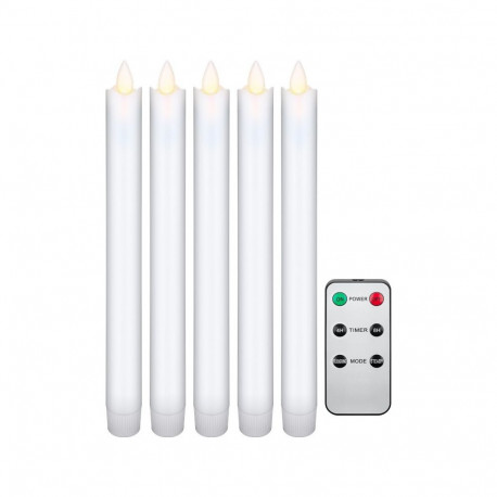 LED küünlad, komplektis 5tk pikka küünalt, valged