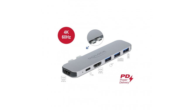 USB-C dock Mac´ile: 2xUSB-C (Thunderbolt), 2xHDMI, 3xUSB 3.2-A