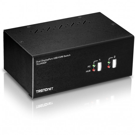 KVM switch: 2 porti, Displayport, 4xUSB A, 2xUSB B, audio, mikrofon, 4K UHD 3840x2160