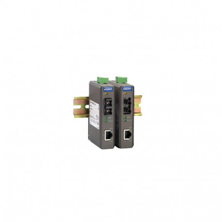Industrial 10/100BaseT(X) to 100BaseFX media converter, single mode, SC fiber connector, -10 to 60°C