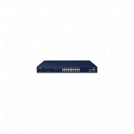 Switch: 16 x 10/100/1000Mbps, 2 x SFP, 1 x RJ-45, Layer 2/4, räkitav