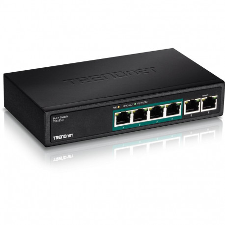 PoE Switch: 4 x 10/100Mbps PoE+, 2 x 10/100Mbps BaseT, GREENnet, metall korpusega