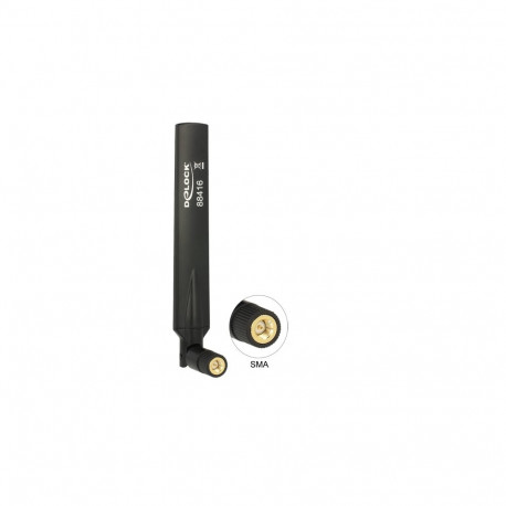 Delock GSM / UMTS Antenna SMA plug 1.0 - 3.5 dBi omnidirectional with tilt joint black